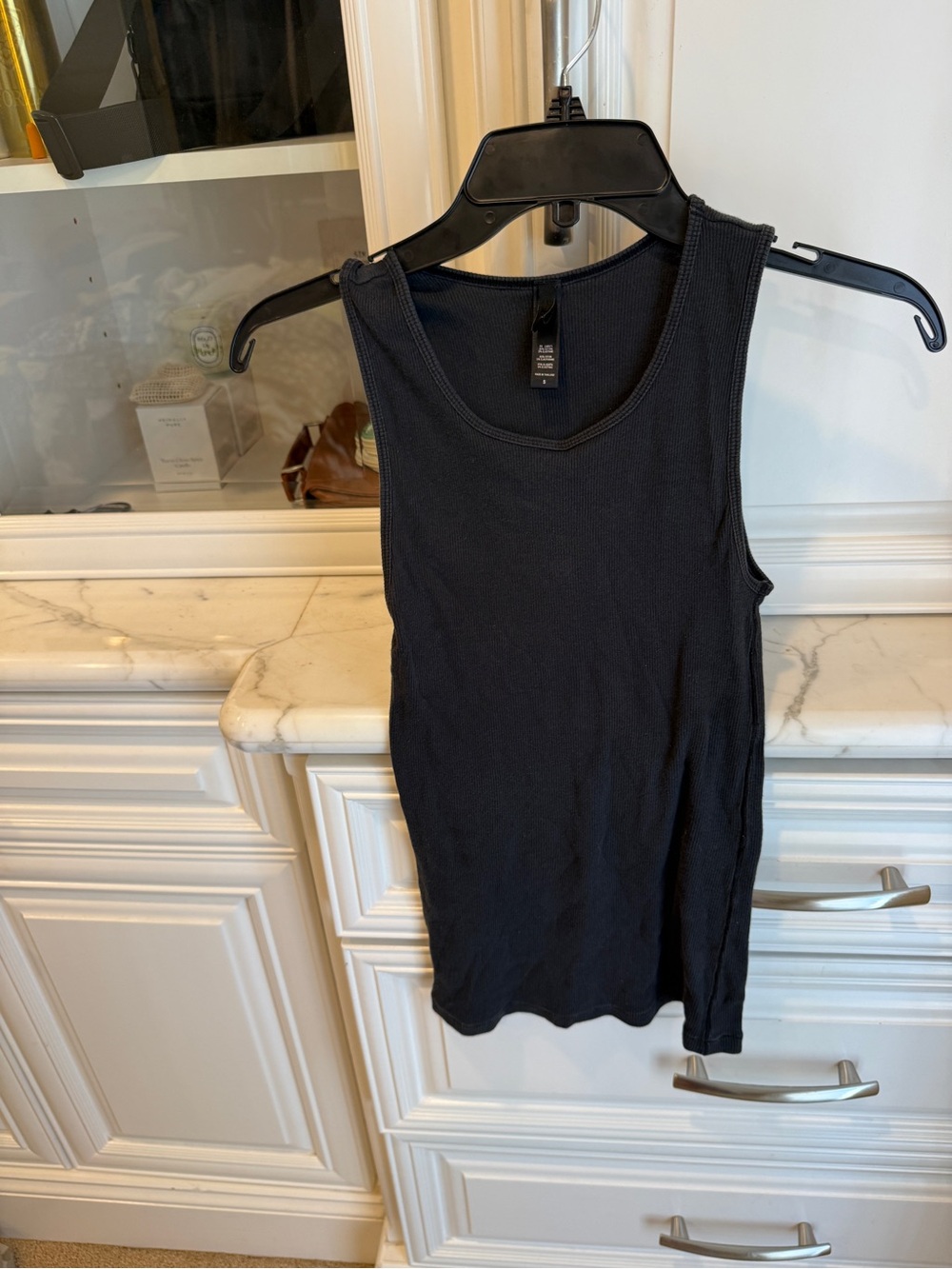 SKIMS Black Ribbed Tank Top